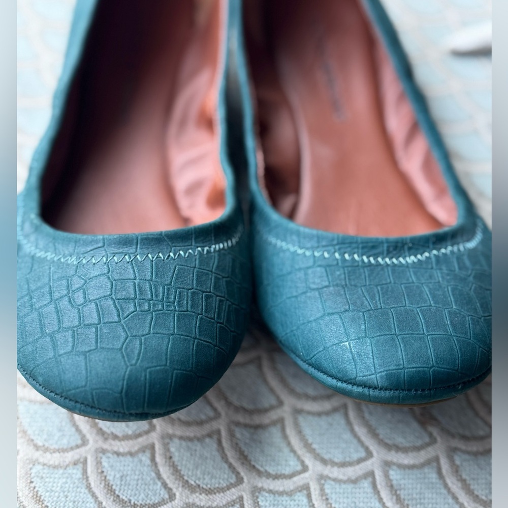 Lucky Brand Emmie Ballet Flat Leather Teal Blue Women’s Size 8.5 - Picture 4 of 14
